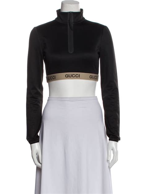 gucci crop top cheap|gucci mock neck top.